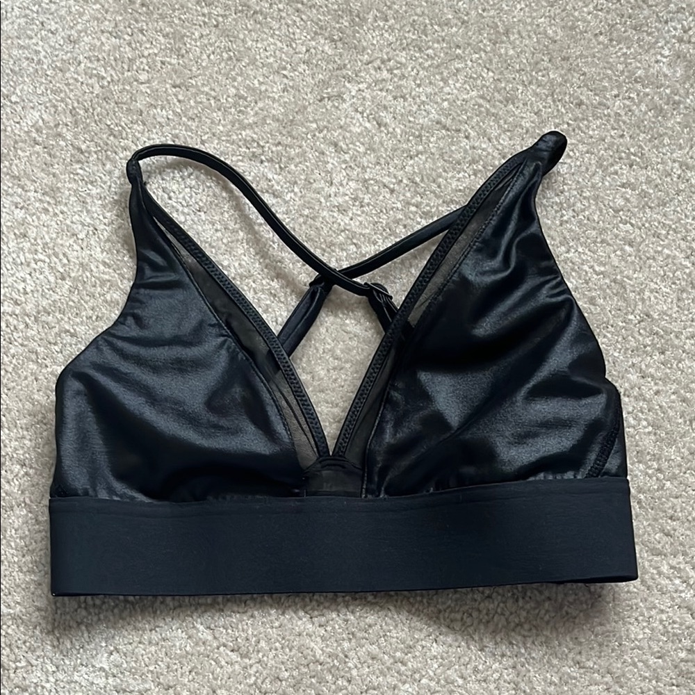Black Triangle Cup Bra with Racerback Design